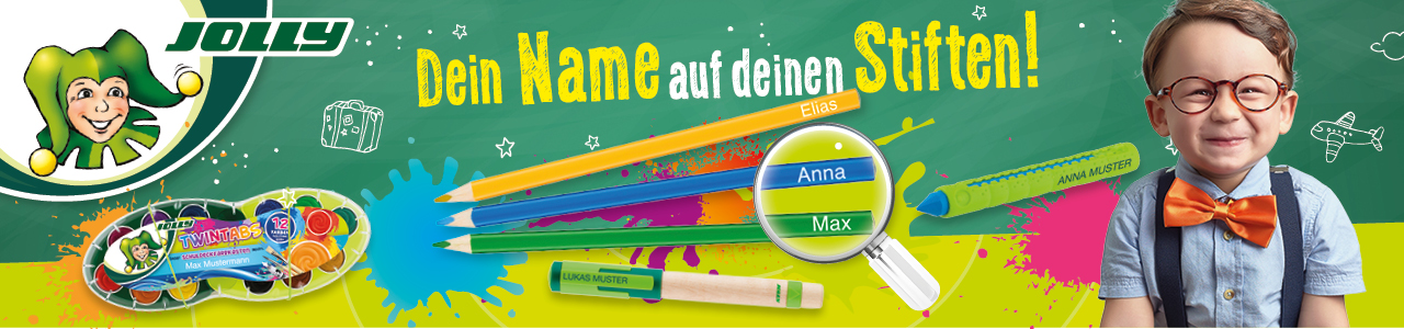 Personalisierte JOLLY Produkte - Dein Name auf deinen Stiften!