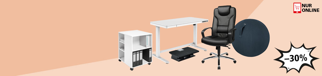 -30% auf Büromöbel, Bürostühle & ergonomisches Zubehör