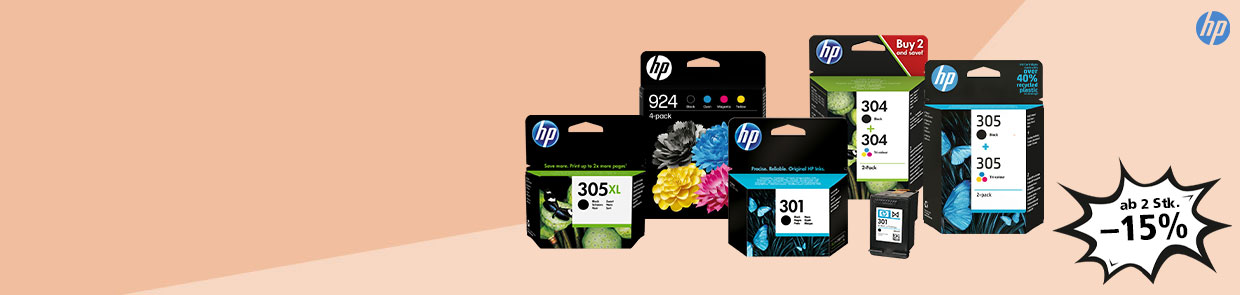 -15% auf lagernde HP Druckerpatronen ab 2 Stk.