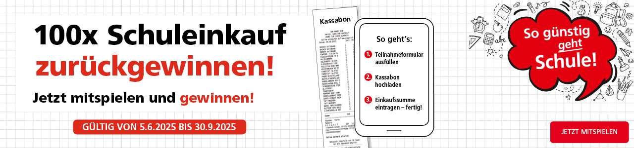 100x Schuleinkauf zurückgewinnen - Jetzt mitspielen & gewinnen