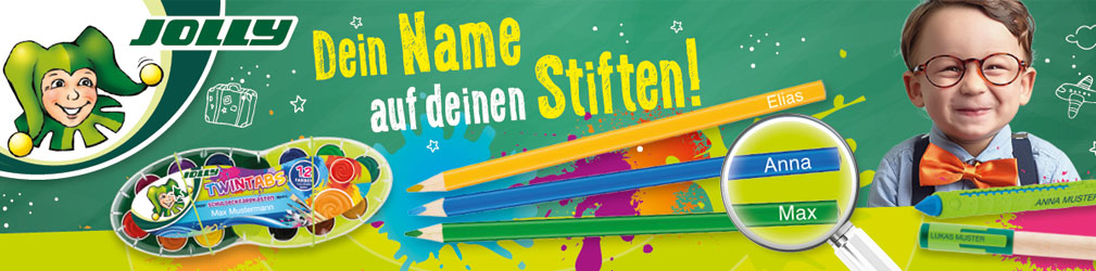 Personalisierte JOLLY Produkte - Dein Name auf deinen Stiften!