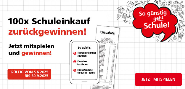 100x Schuleinkauf zurückgewinnen - Jetzt mitspielen & gewinnen
