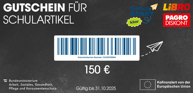 Schulstartklar! - Gutschein für Schulartikel