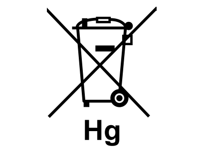 Durchgestrichene Mülltonne Hg