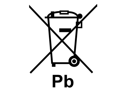 Durchgestrichene Mülltonne Pb