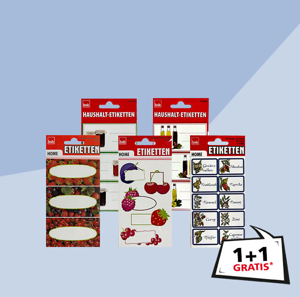 1+1 gratis auf Einkochetiketten