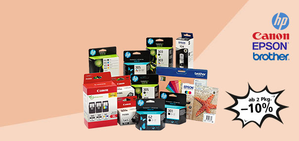 -10% auf lagernde Druckerpatronen ab 2 Pkg.