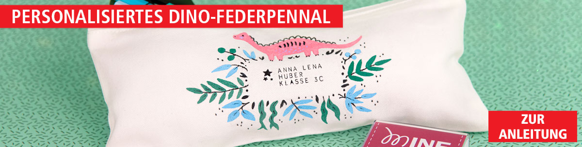 Personalisiertes Dino-Federpennal