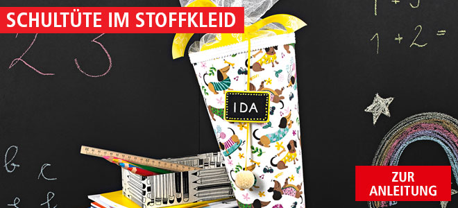 Schultüte im Stoffkleid