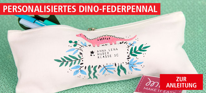 Personalisiertes Dino-Federpennal