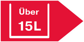 Auffangvolumen über 15 l