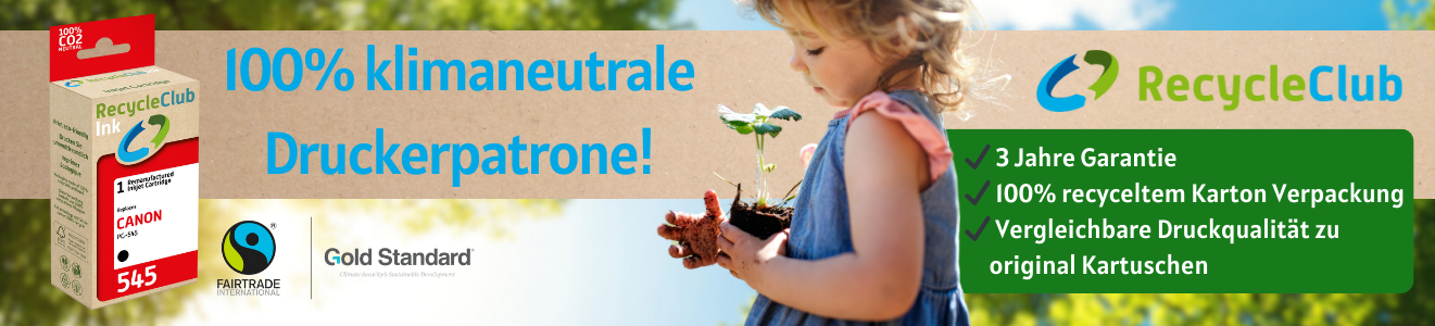 Die erste zirkuläre und kohlenstoffneutrale Tintenstrahlpatrone!